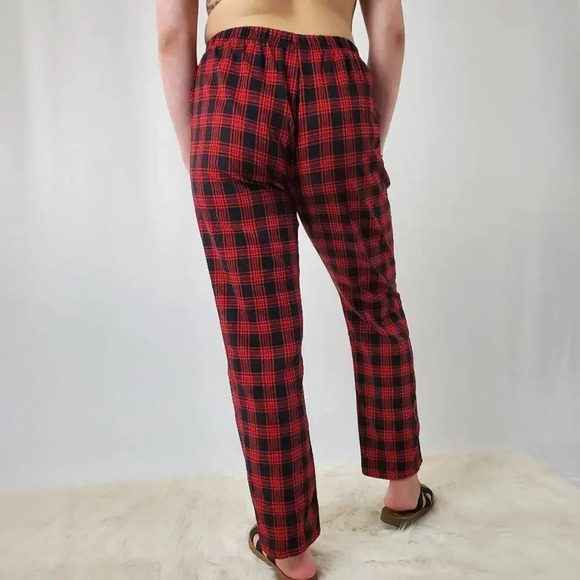 Red & Black Plaid Punk Rock Grunge Pants - Picture 4 of 7